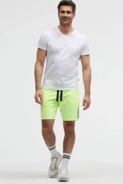 Basic Sweatshorts mit Label Print neon lime