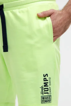 Basic Sweatshorts mit Label Print neon lime