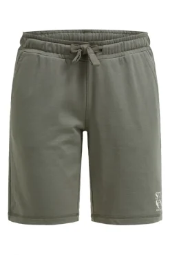 Basic Sweatshorts mit Logo Print faded olive | XXL