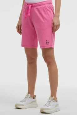 Basic Sweatshorts mit Logo Print neon magenta