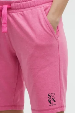 Basic Sweatshorts mit Logo Print neon magenta