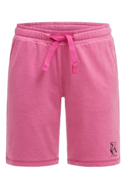 Basic Sweatshorts mit Logo Print neon magenta