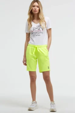 Basic Sweatshorts mit Logo Print electric lemon
