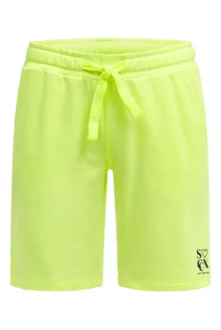 Basic Sweatshorts mit Logo Print electric lemon