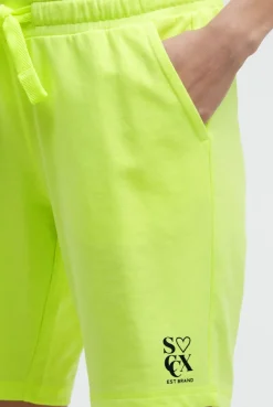 Basic Sweatshorts mit Logo Print electric lemon