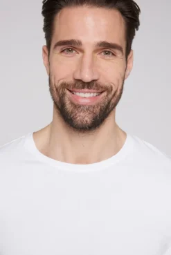 Basic T-Shirt mit Rundhalsausschnitt opticwhite