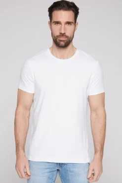 Basic T-Shirt mit Rundhalsausschnitt opticwhite