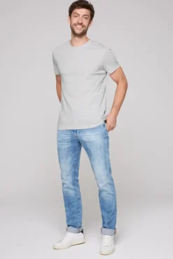 Basic T-Shirt Rundhals 2er-Pack grey melange