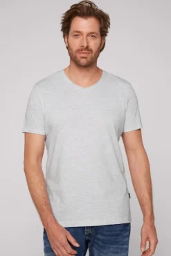 Basic T-Shirt V-Neck 2er-Pack grey melange