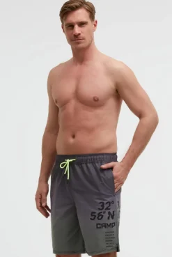 Beachshorts mit Farbverlauf und Print black / green olive
