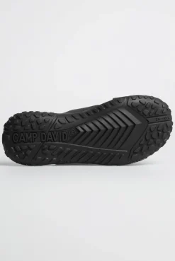 Beach Slipper mit Label Prints black