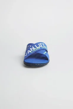 Beach Slipper mit Label Prints strong blue
