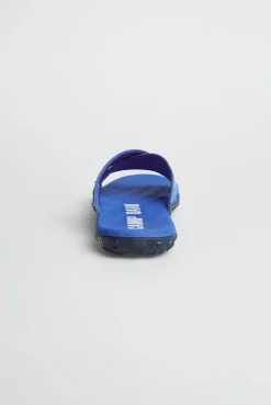 Beach Slipper mit Label Prints strong blue