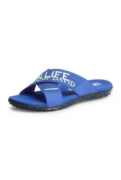 Beach Slipper mit Label Prints strong blue