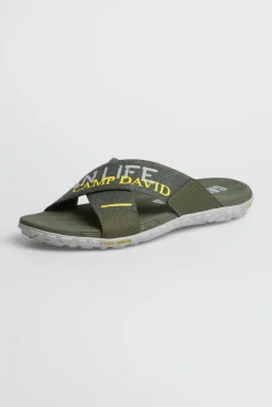 Beach Slipper mit Label Prints dusty green