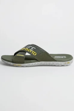 Beach Slipper mit Label Prints dusty green