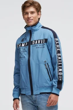Blouson mit Logo-Tapes und Artworks electric sky