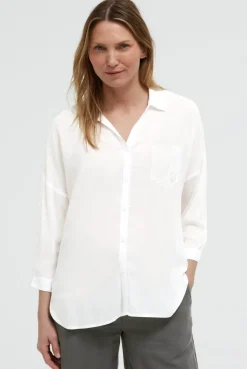 Bluse mit 3/4-Arm und Rückenprint opticwhite