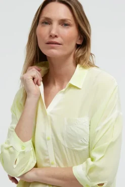 Bluse mit 3/4-Arm und Rückenprint vivid lemon
