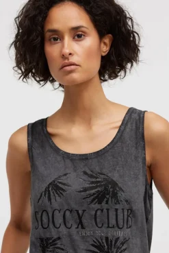 Blusen-Top Oil Dyed im Materialmix grey bay