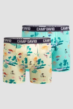 Boxershorts mit All Over Print, 2er-Pack lemon juice / new aqua