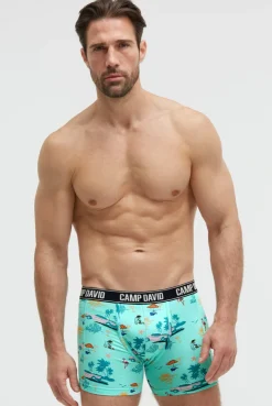 Boxershorts mit All Over Print, 2er-Pack lemon juice / new aqua