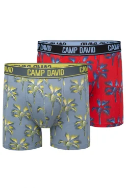 Boxershorts mit All Over Print, 2er-Pack surf grey / red