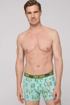 Boxershorts mit All Over Print, 2er-Pack khaki / aqua