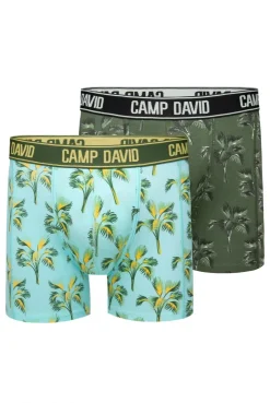 Boxershorts mit All Over Print, 2er-Pack khaki / aqua