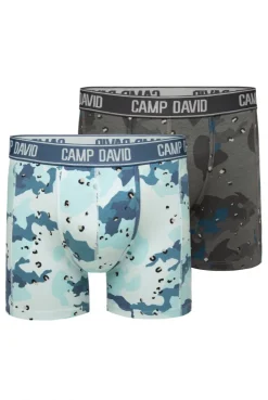 Boxershorts mit All Over Print, 2er-Pack light blue / anthra