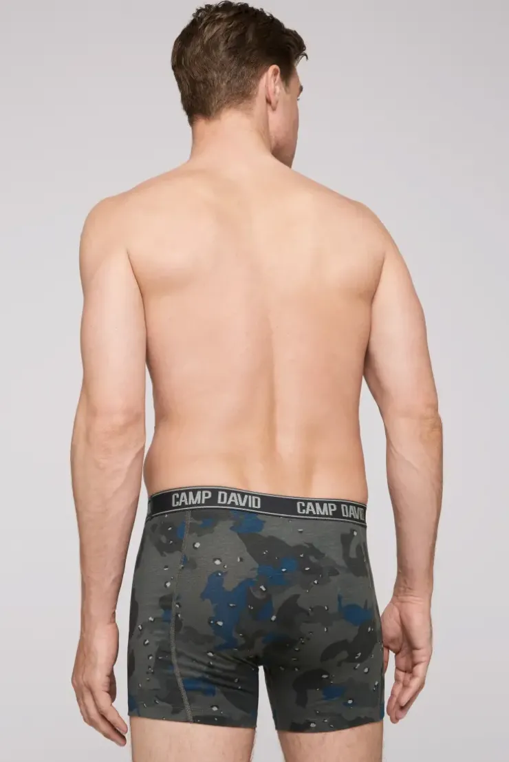 Boxershorts mit All Over Print, 2er-Pack light blue / anthra