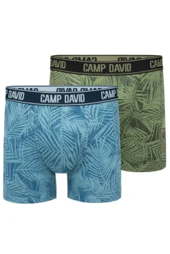 Boxershorts mit All Over Print, 2er-Pack khaki / sky blue