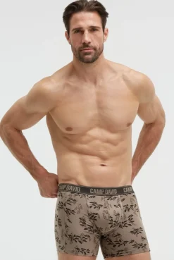 Boxershorts mit All Over Print, 2er-Pack birch / taupe