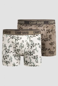 Boxershorts mit All Over Print, 2er-Pack birch / taupe