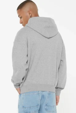 BRU-NO Hoodie Jacket Oversized Unisex grey melange | XL