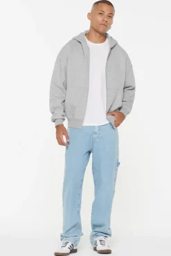 BRU-NO Hoodie Jacket Oversized Unisex grey melange | XL