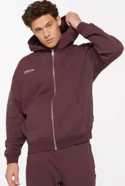 BRU-NO Hoodie Jacket Unisex cranberry juice