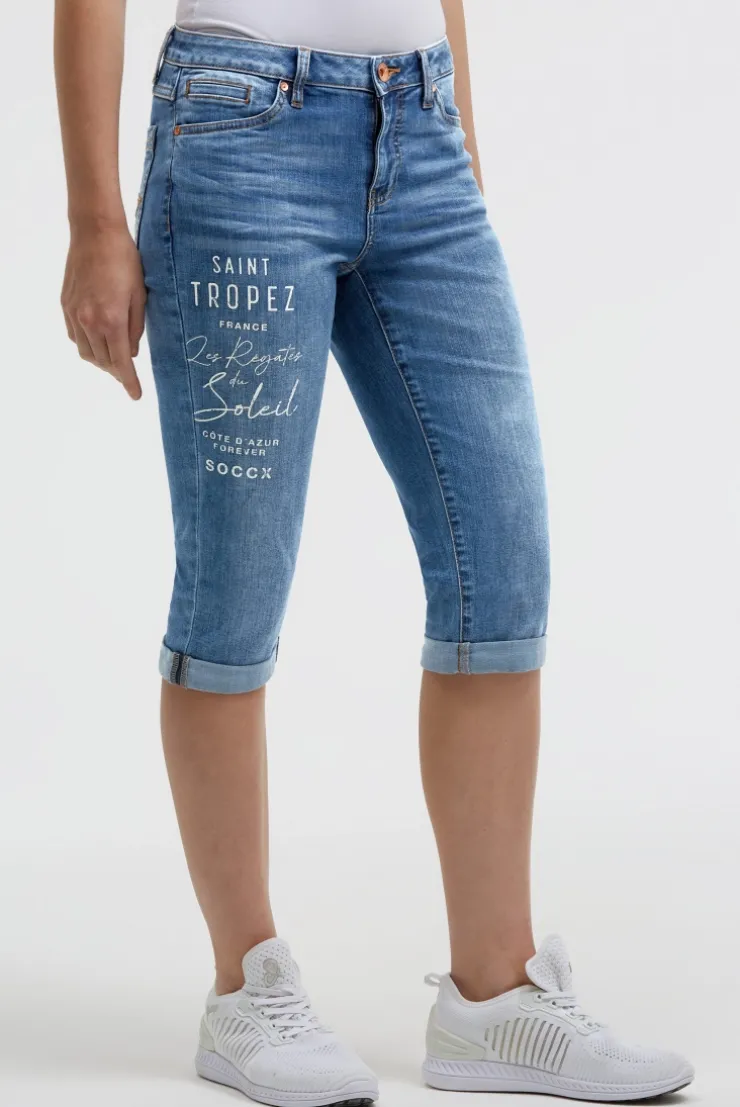 Capri Jeans RO:MY Regular Fit mid blue printed
