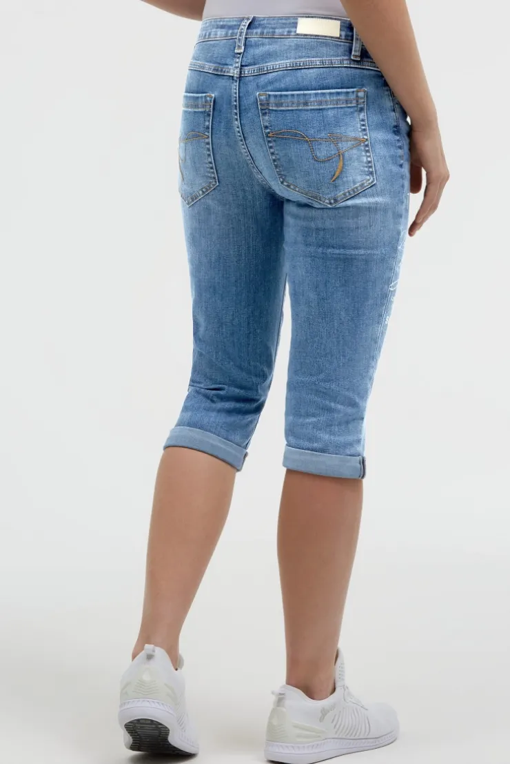 Capri Jeans RO:MY Regular Fit mid blue printed