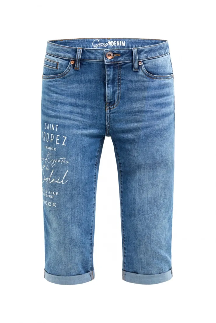 Capri Jeans RO:MY Regular Fit mid blue printed