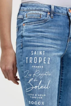 Capri Jeans RO:MY Regular Fit mid blue printed