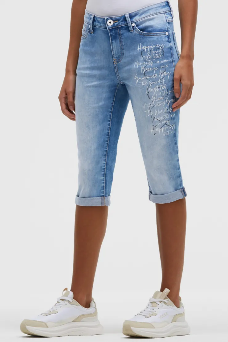 Capri Jeans RO:MY Regular Fit mid blue printed