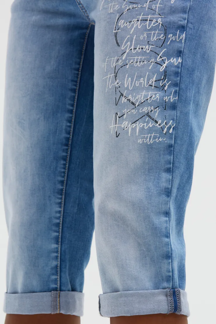 Capri Jeans RO:MY Regular Fit mid blue printed