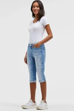 Capri Jeans RO:MY Regular Fit mid blue printed