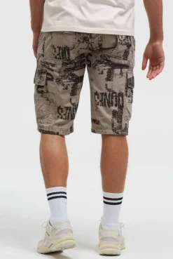 Cargo Shorts mit All Over Print rock ridge