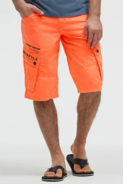 Cargo Shorts mit kleinen Label Prints neon flame