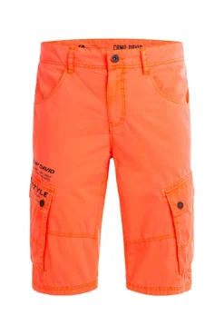 Cargo Shorts mit kleinen Label Prints neon flame