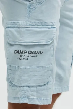 Cargo Shorts mit Prints im Used Look silver blue