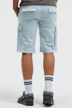 Cargo Shorts mit Prints im Used Look silver blue