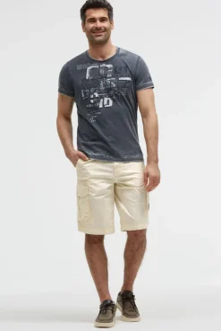 Cargo Shorts mit tonigen Tapes dark ivory